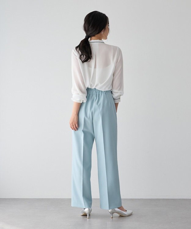 YECCA VECCA サイドベルテッドハイウエストパンツ Navy