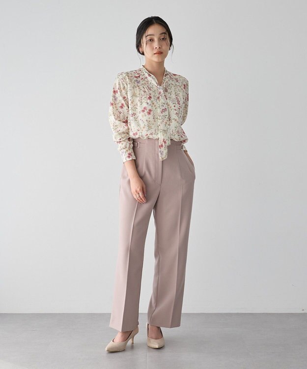 YECCA VECCA サイドベルテッドハイウエストパンツ Navy