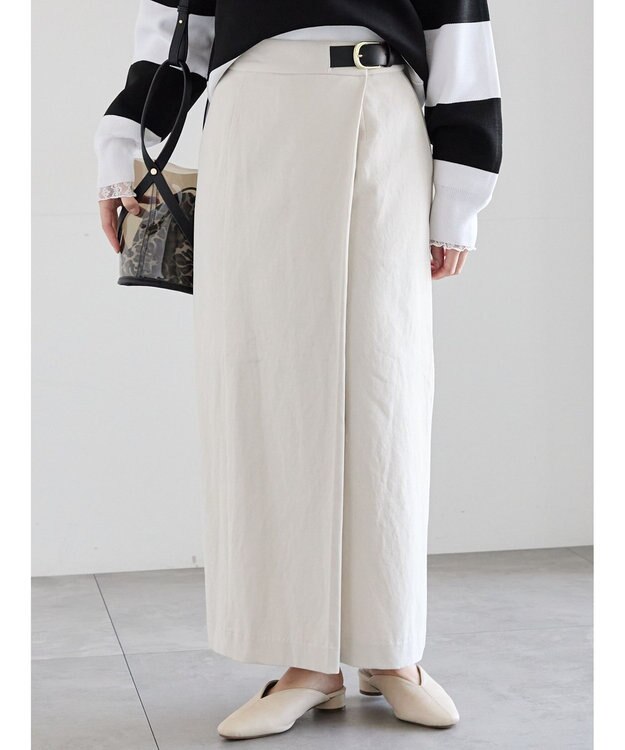 Te chichi サイドベルトチノタイトスカート オフホワイト