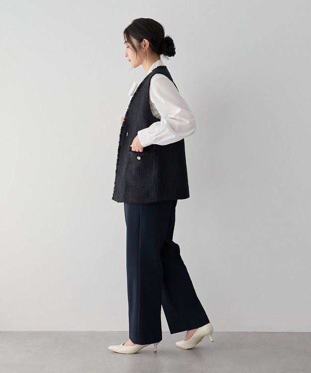 YECCA VECCA サイドベルテッドハイウエストパンツ Navy