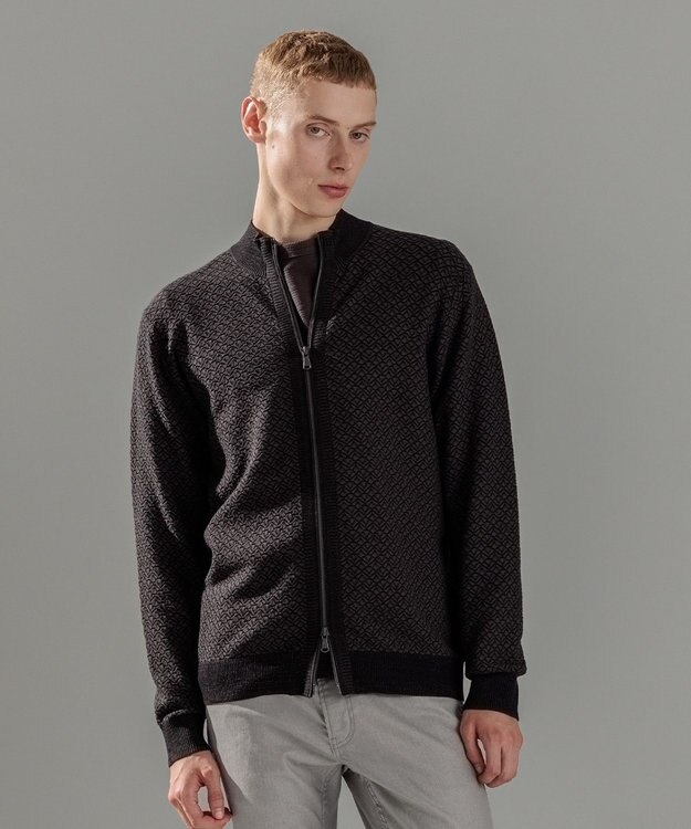 JOSEPH HOMME 【イージーケア】 ヴィスコースリンクス　ジップアップカーディガン グレー系