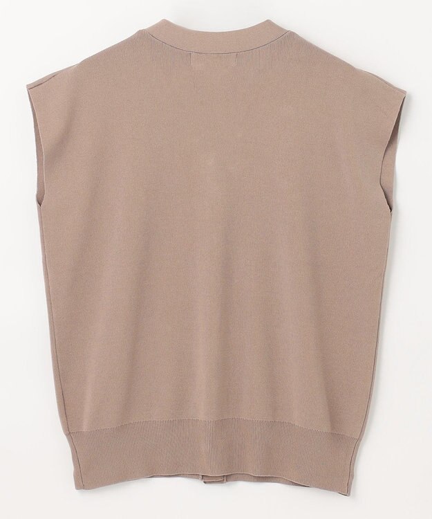 ANY 【洗濯機可】パールポイントフレンチスリーブニット モカ