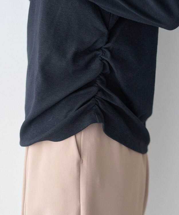 earth music&ecology サイドギャザープルオーバー Black