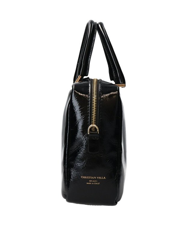 INTER-CHAUSSURES 【CHRISTIAN VILLA】センターシームハンドバッグ ブラック