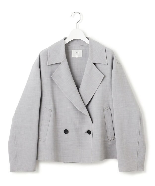 23区 TWライトリバー ショートトレンチコート ライトグレー系