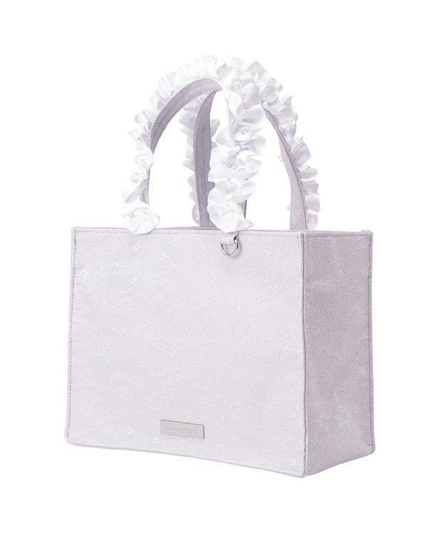Maison de FLEUR ブルーマニアフリルハンドルスクエアトートバッグ Grayish Blue