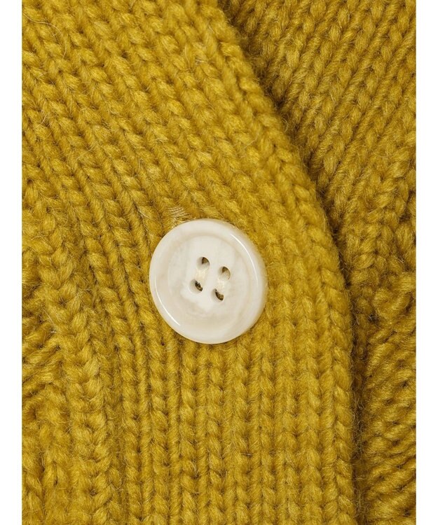 AMERICAN HOLIC スクエア柄Ｖネックニットカーディガン Mustard