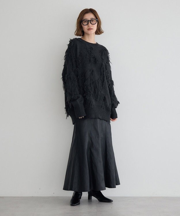 YECCA VECCA レザーライクマーメイドスカート Black