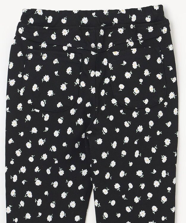 ANY KIDS 総柄 カット パンツ ブラック×花柄