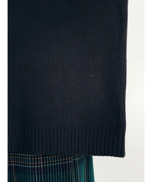 CRAFT STANDARD BOUTIQUE 片畔ニットドッキングチュニック Black