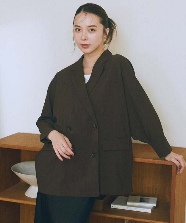 earth music&ecology シアードルマンジャケット Brown