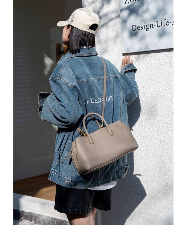 style code 【 通勤 可能】[Lyrss/リルス] 2WAY エレガント レザーハンドバッグ グレージュ