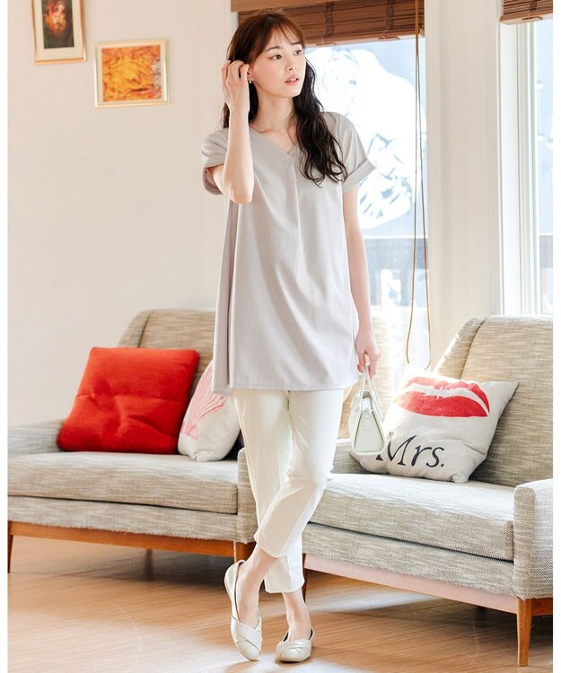 Tiaclasse 【小倉優子さん着用・日本製・洗える】サーラドライ・テーパードパンツ オフホワイト