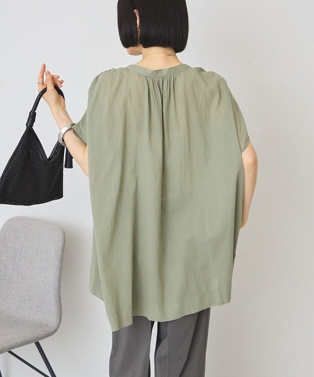 AMERICAN HOLIC フレンチスリーブスキッパーブラウス Khaki