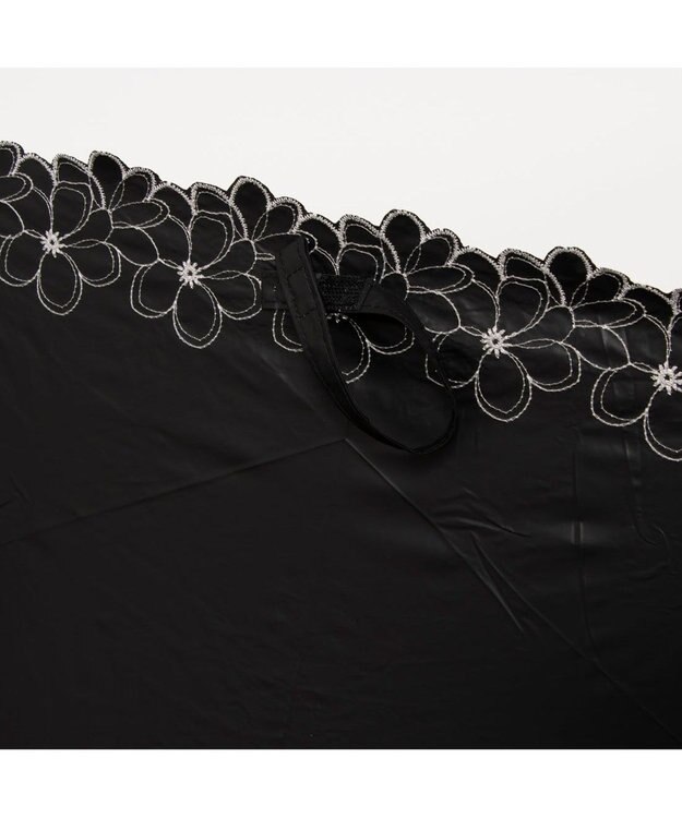 UNBILLION カシュネ cachenez / 【晴雨兼用】【日傘】UV カット率99％以上 PU軽量フラワー刺繍ミニ折りたたみ傘 ホワイト