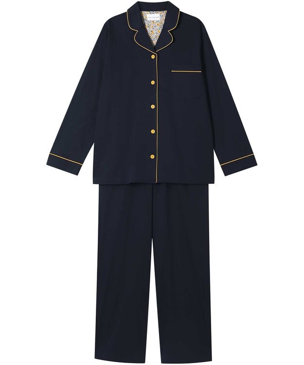 une nana cool 【綿100％】シルケットスムースパシャマ　ＭＡＤＥ　ＷＩＴＨ　ＬＩＢＥＲＴＹ　ＦＡＢＲＩＣ BL