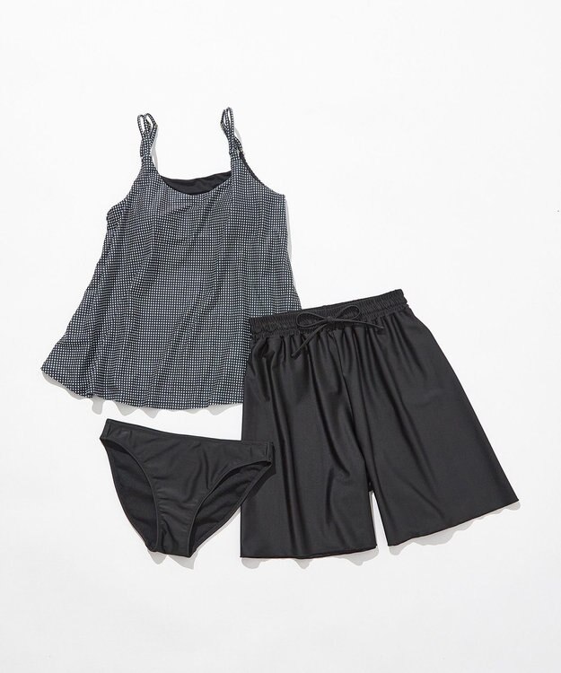 ANY SIS 【3SET】フレア スイムウェア ギンガム×ブラック