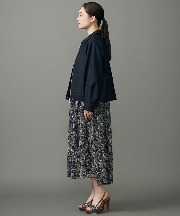 自由区 L 【17号サイズまで展開・SHIHOさん着用】デニムライクツイル ジャケット ダークインディゴ