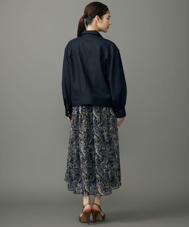 自由区 L 【17号サイズまで展開・SHIHOさん着用】デニムライクツイル ジャケット ダークインディゴ