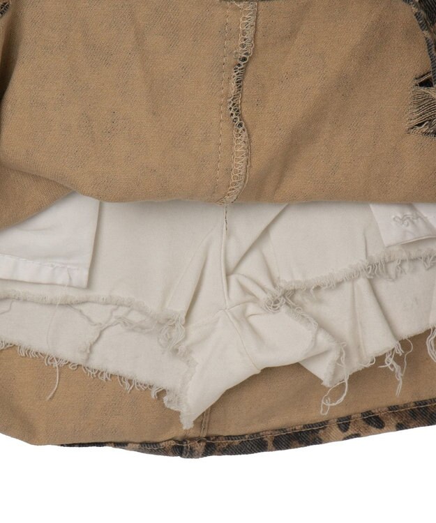 WEGO ダメージレオパードミニスカパン ベージュ