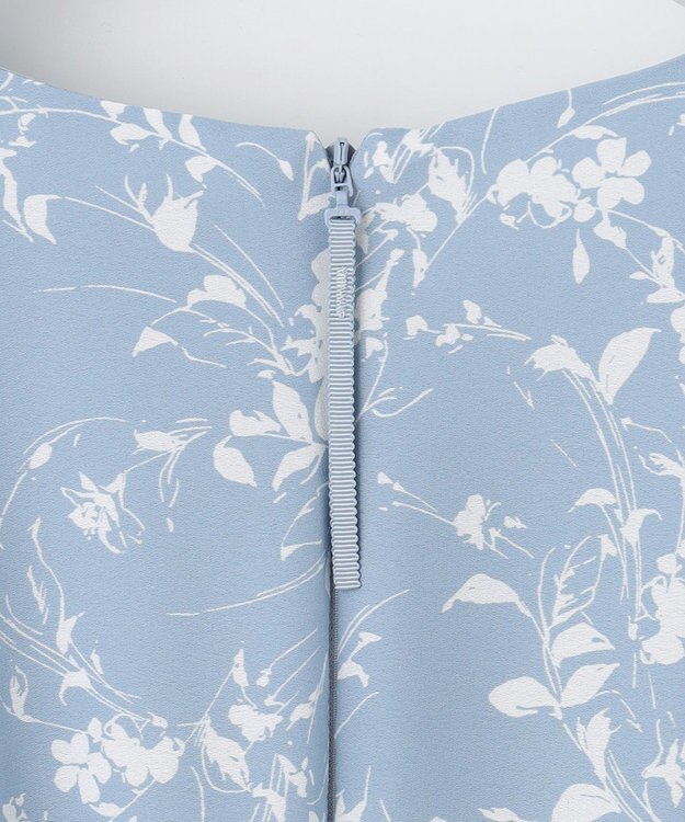 自由区 【XSサイズ～/洗える】グラデーションフラワープリント ワンピース スカイブルー系5