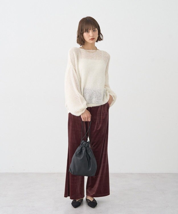 earth music&ecology ふんわりシアープルオーバー Ivory