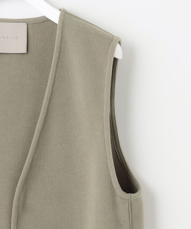 UNFILO 【セットアップ対応】ウールライク ジレ ライトグリーン系