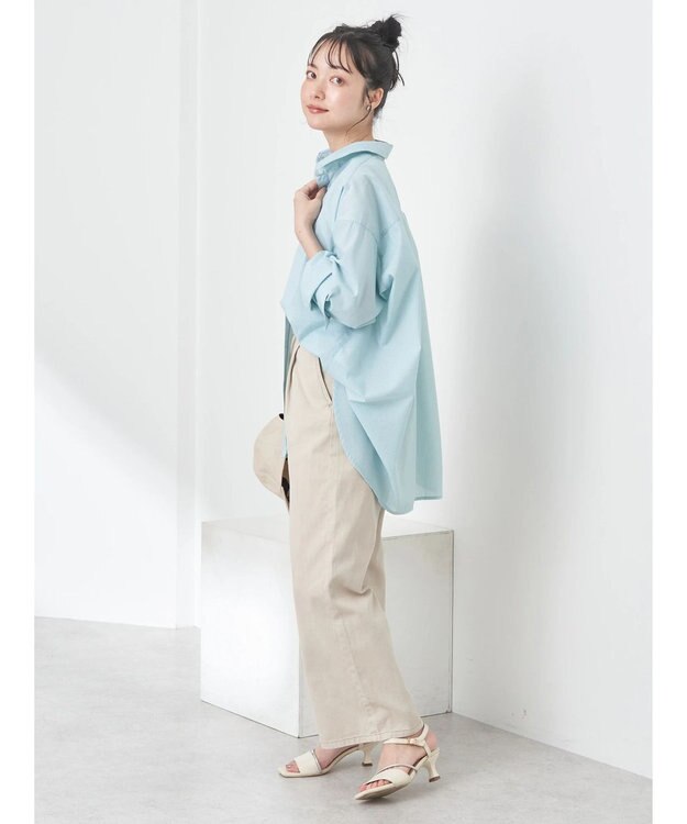 earth music&ecology ＴＲキュプラレギュラーシャツ Light Green