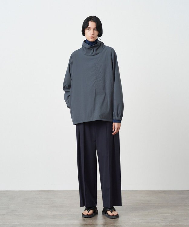 ATON HIGH STRETCH NYLON | スタンドプルオーバー - UNISEX CHARCOAL GRAY