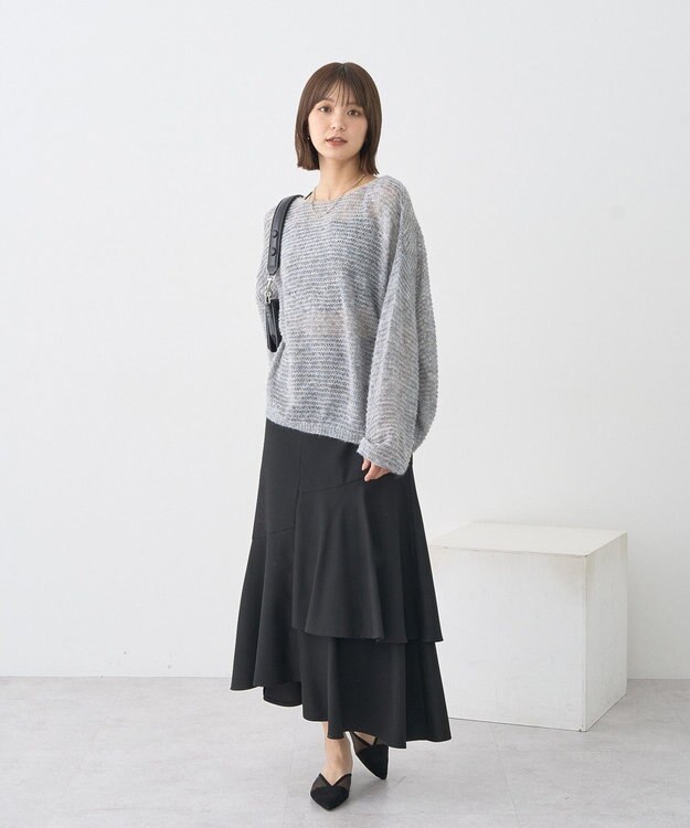 earth music&ecology ふんわりシアープルオーバー Gray