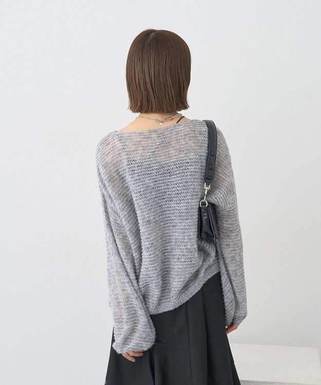 earth music&ecology ふんわりシアープルオーバー Gray