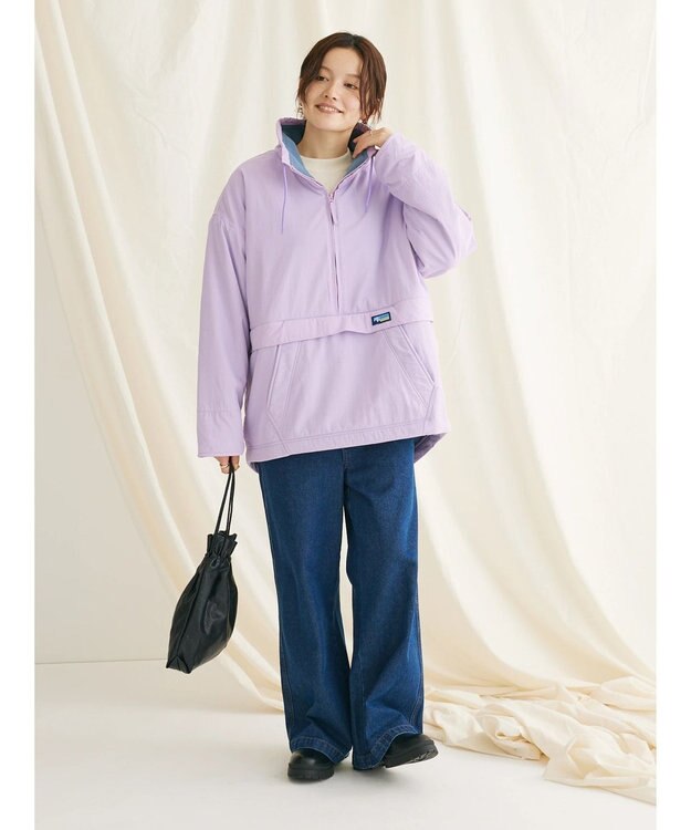 CRAFT STANDARD BOUTIQUE ナイロン×裏フリースアノラックブルゾンＬ／Ｓ Lavender