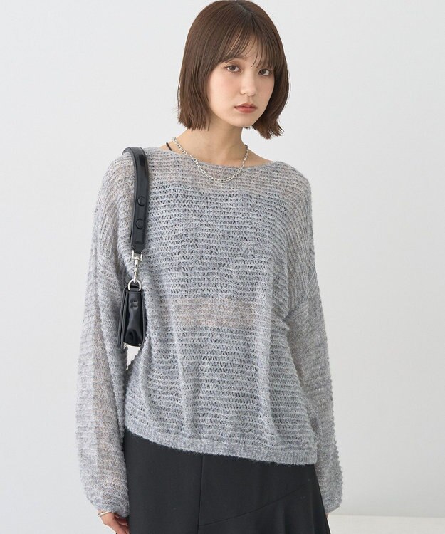 earth music&ecology ふんわりシアープルオーバー Gray