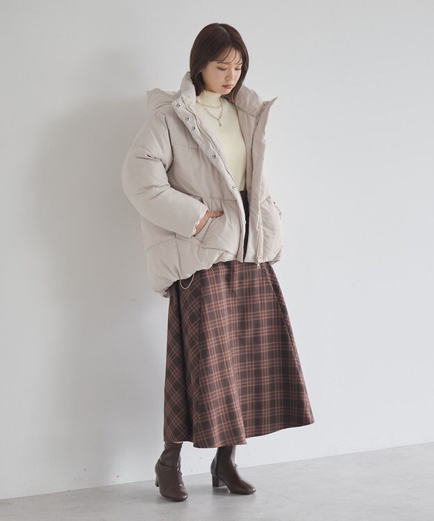 earth music&ecology 2WAYパファーブルゾン Beige