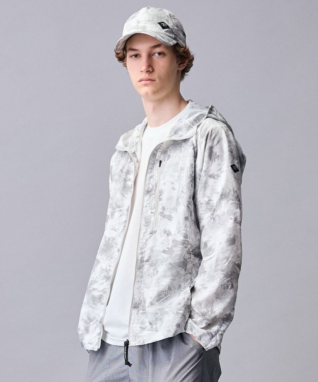 JOSEPH ABBOUD MOUNTAIN 【ストレッチ/軽量/ECO撥水/ポケッタブル】エンボスストレッチ パーカー ライトグレー系5