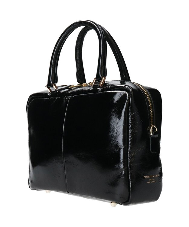 INTER-CHAUSSURES 【CHRISTIAN VILLA】センターシームハンドバッグ ブラック
