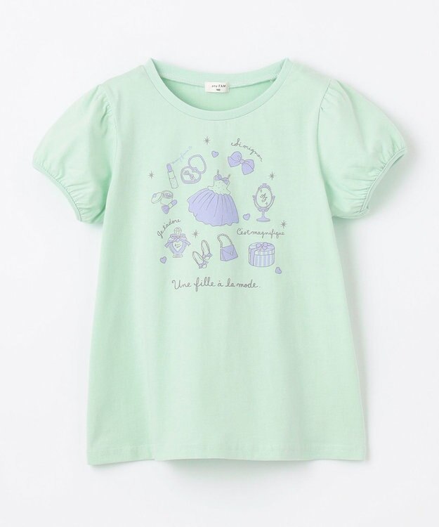 ANY KIDS 【WEB限定】7days プリント 半袖 Tシャツ ミント×コスメ