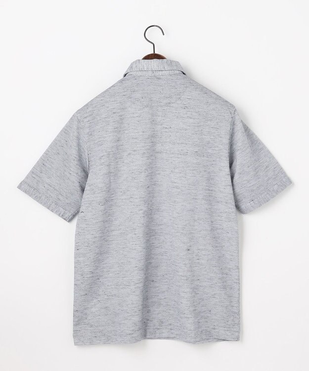 JOSEPH ABBOUD  【フランス産リネン×日本の技術・清涼感】ノルマンディリネントップジャージ ジップ ポロシャツ ブルー系