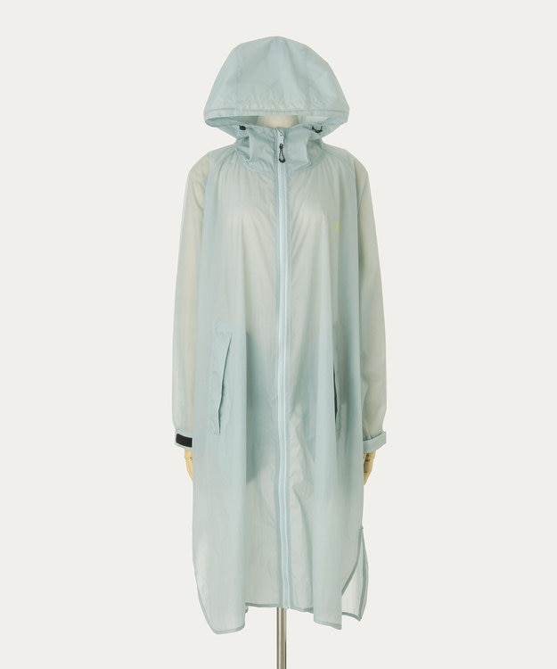 MOONBAT POLO RALPH LAUREN(ポロ ラルフローレン) ポロポニー レインコート ライトウェイト レインポンチョ  無地 フード 収納袋 レディース ライトグレー