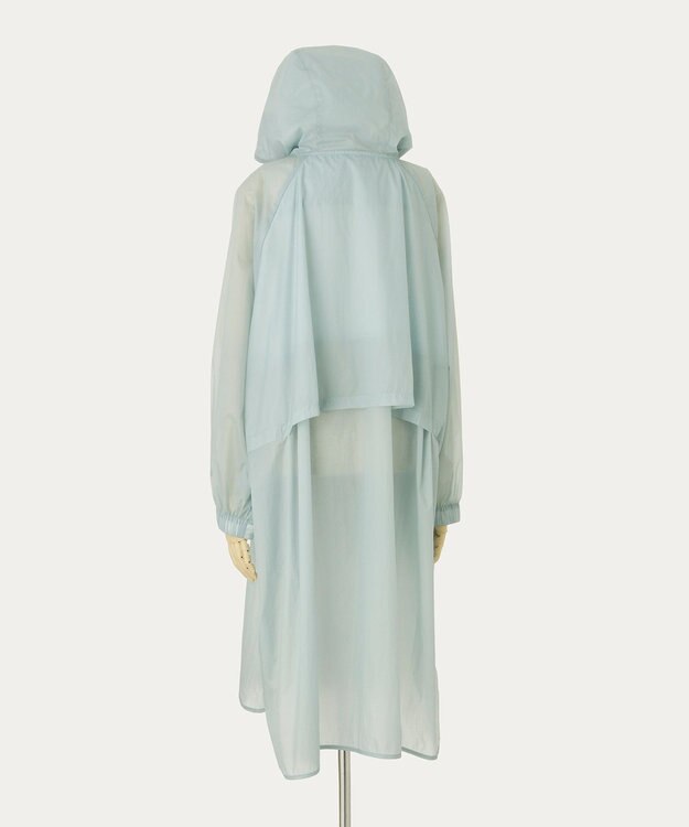 MOONBAT POLO RALPH LAUREN(ポロ ラルフローレン) ポロポニー レインコート ライトウェイト レインポンチョ  無地 フード 収納袋 レディース ライトグレー