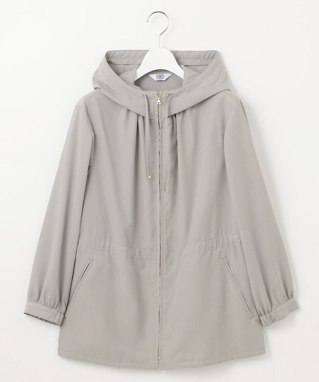 J.PRESS LADIES L 【洗える】80/1スパンタイプライター フーデッド アウター モカグレー系