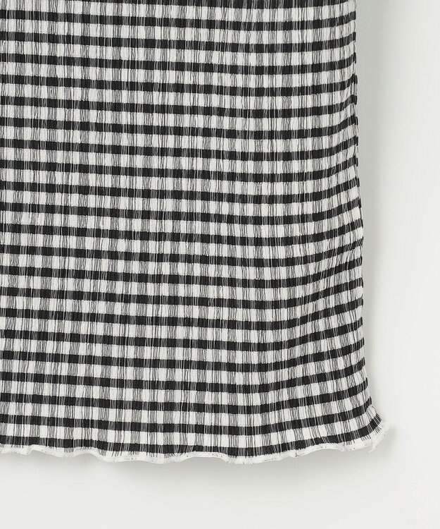 ANY KIDS シアー ギンガム 七分袖 Tシャツ ブラック