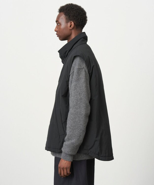 ATON TECHNO COTTON | リサイクルウールパテッドベスト - UNISEX BLACK