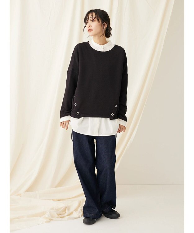 CRAFT STANDARD BOUTIQUE サイドリングボタンプルオーバー Black