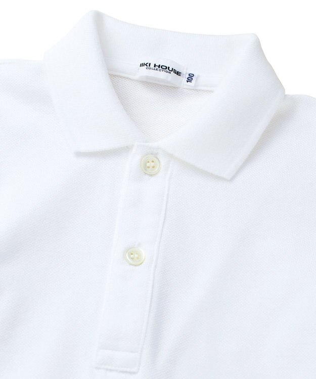 MIKI HOUSE HOT BISCUITS 【90-130cm】カノコ素材の半袖ポロシャツ 白