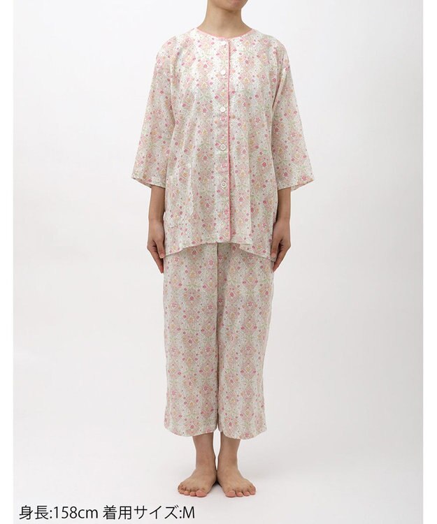 Wing ウイング スリープ パジャマ 7分袖 8分丈 綿100％ 楊柳素材 夏 レディース EP8020 ウイング／ワコール ピンク