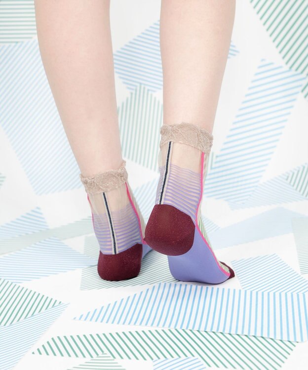 COQ しまうま シアーストライプソックス パープル