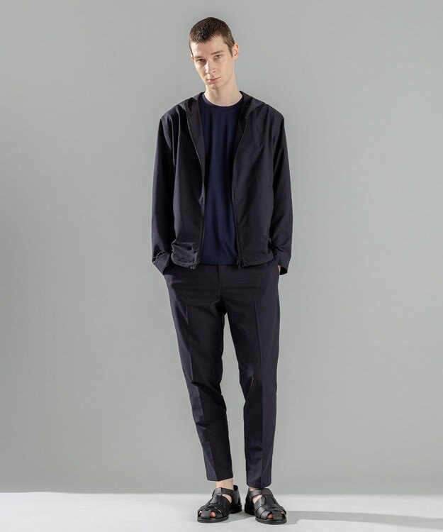 JOSEPH HOMME 新柄【洗える/ストレッチ/シワになりにくい】クールドッツストレッチ ジップアップフードブルゾン ネイビー系