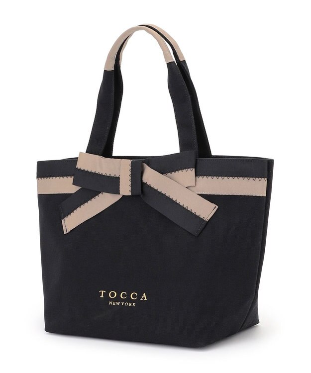 TOCCA KNOT IN CONTRAST CANVASTOTE キャンバストート ブラック系