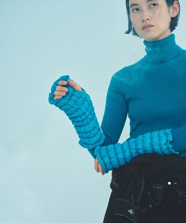 KWD 【日本製】DOWN ARM WARMER グリーンダウン ダウンアームウォーマー ブルー